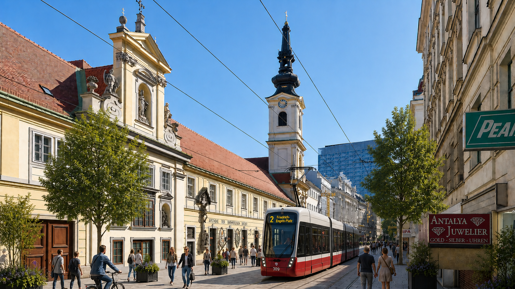 So ähnlich könnte die Taborstraße als Fußgängerzone aussehen